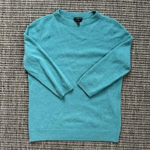 Talbots Teal Cashmere Crew Neck Sweater